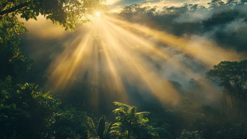 Tia nắng ban mai ấm áp và dịu nhẹ